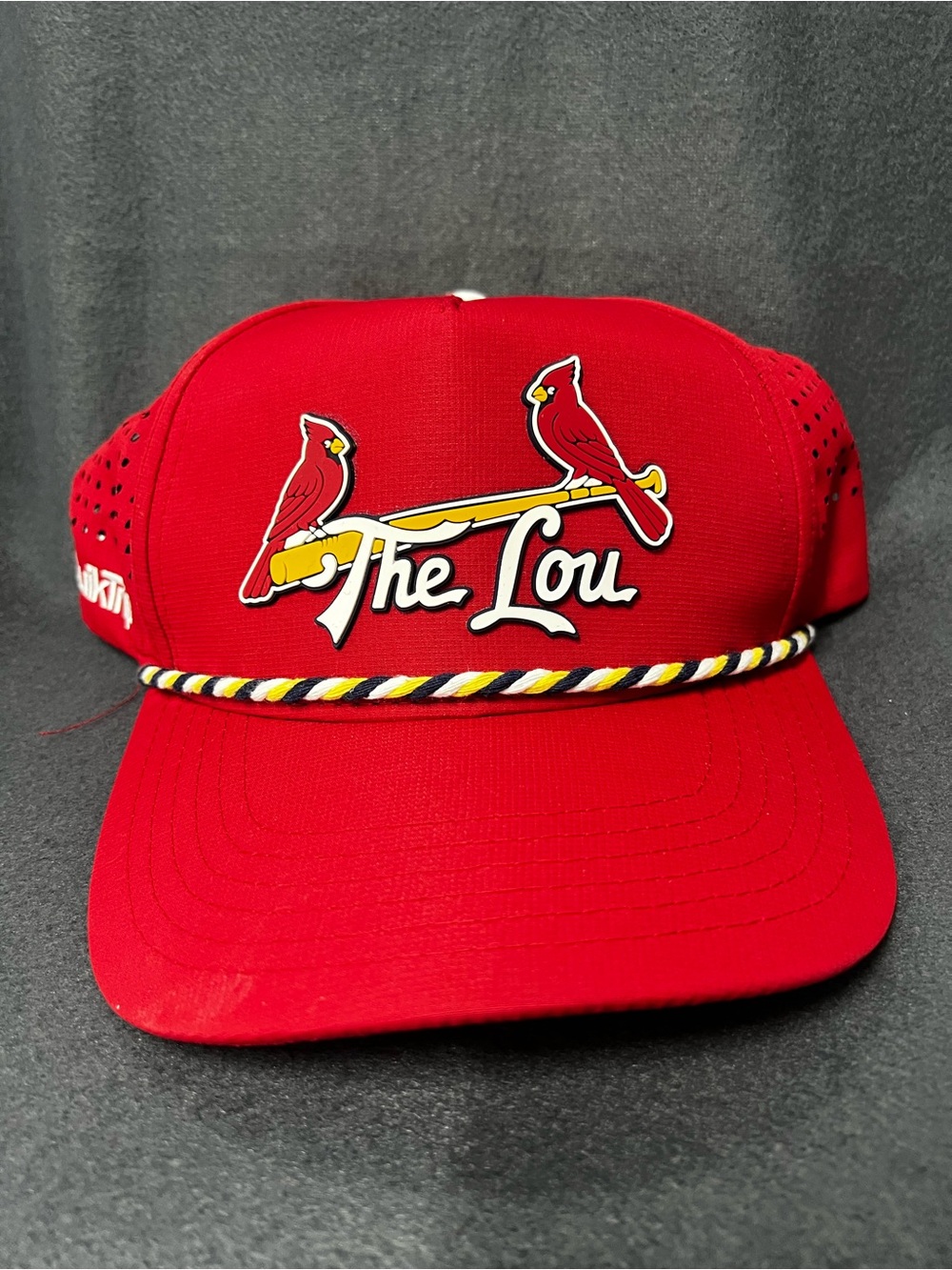 The Lou Red Cardinals Rope-Trim Trucker Hat